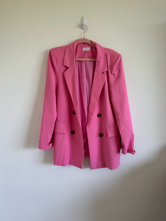 Pink Lily Jackets & Blazers - Pink Double-Breasted Women's Blazer Jacket NWOT